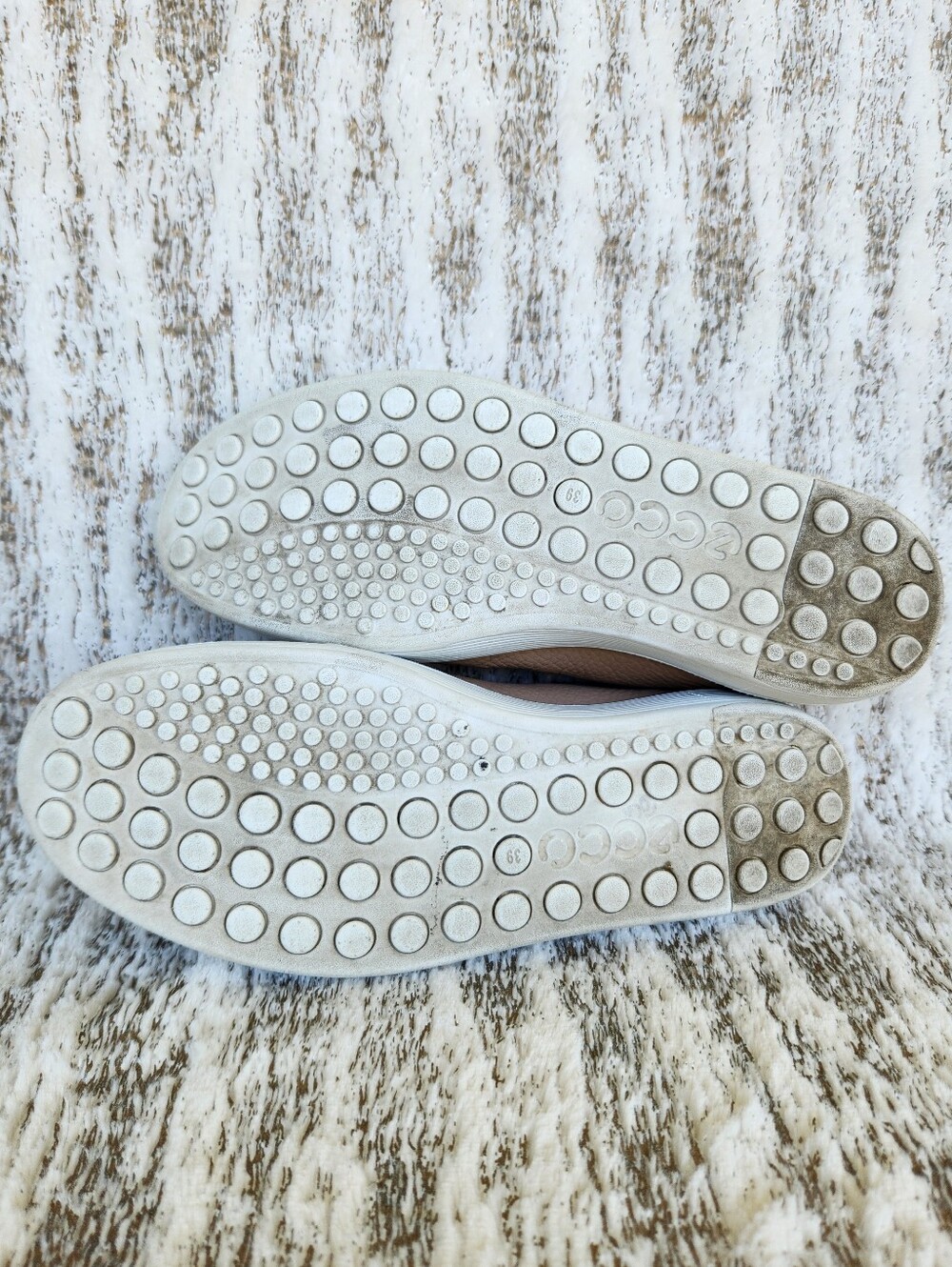 Ecco "Soft 60" Leather Sneakers Nude Tan Low Lace-up | Women's Size US 8 / 39 - Picture 9 of 12